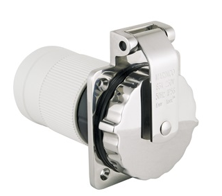Marinco - 6401EL-BX - Inlet, 63A 230V 3 Wire, Stainless Steel