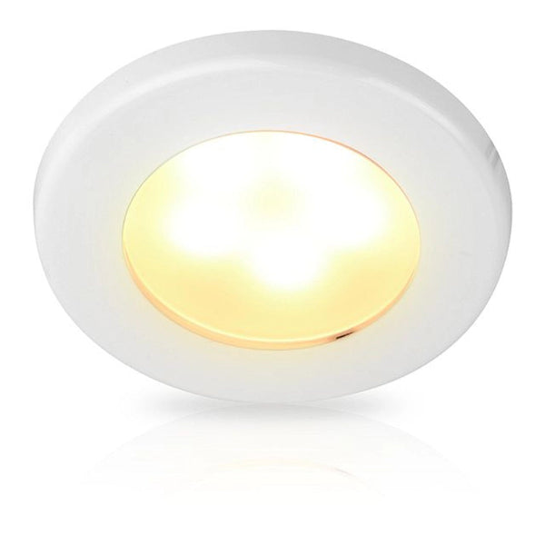 Hella Marine - 2JA 015 247-111 - LED DOWNLIGHT EUROLED75 12V WARM WHITE RED SCREW MOUNT - WHITE PLASTIC RIM