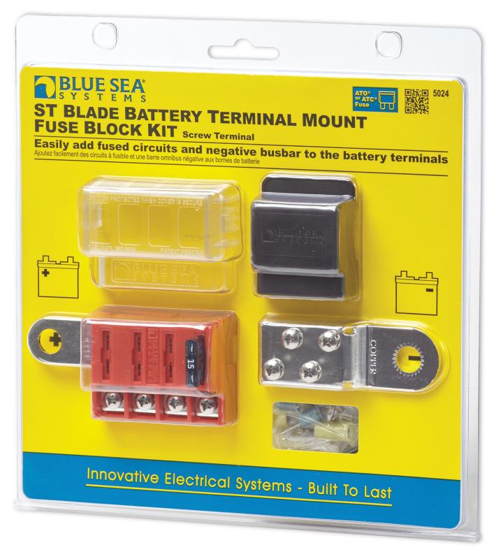 Blue Sea Systems - 5024-BSS - FUSE BLOCK STBLADE BUS BAT TERM KIT