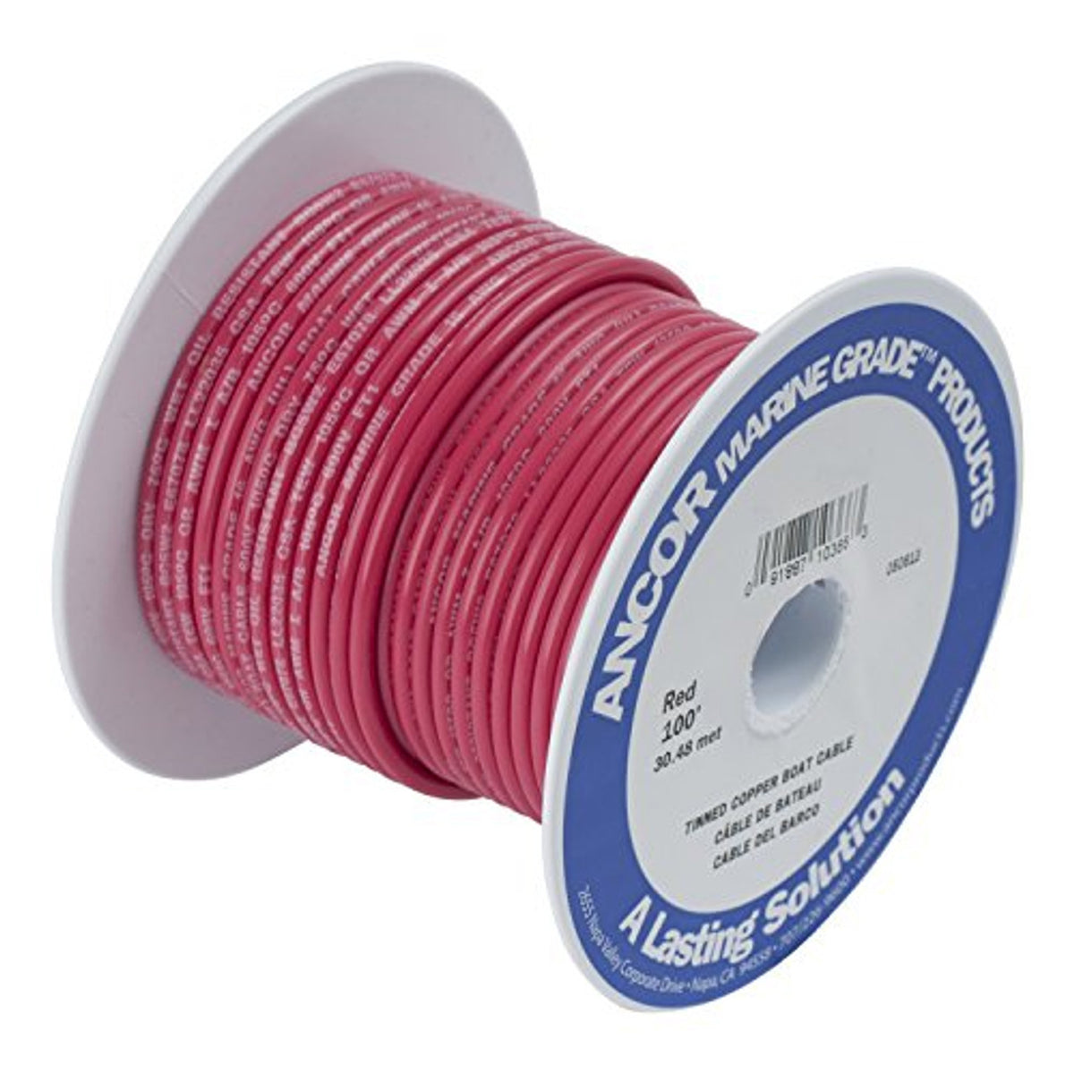 Ancor-111502-25' #8 RED TINNED COPPER, 8 AWG (8mm2)