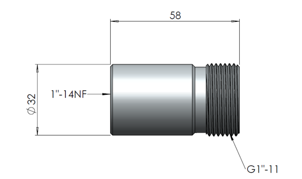 Scan-Antenna - 10000-460 - 1"-11/1"-14 ADAPTER CHROME