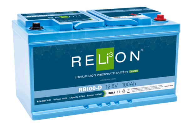 RELiON - RB100-D - 12.8V 100AH DIN 4SC LIFEPO4, HAZMAT
