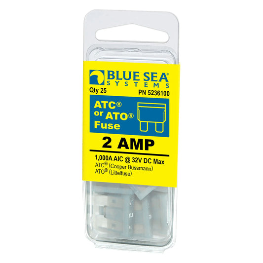 Blue Sea Systems 5236100 2A ATO/ATC Fuse 25-Pack