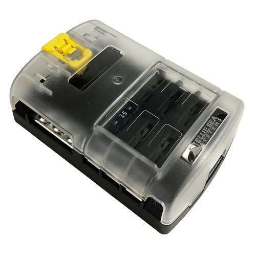 Blue Sea Systems - 5025-BSS - FUSE BLOCK ST BLADE 6 CIRCUIT W/GND REV 002