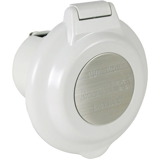 Marinco 304EL-B 30A 125V Round White Power Inlet
