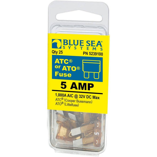 Blue Sea Systems 5239100-BSS 5A ATO/ATC Fuse 25-Pack
