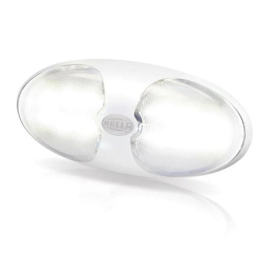 Hella Marine - 2JA 980 704-001 - LED HEAVY DUTY LAMP DURALED 12 12/24V WHITE WITH SWITCH - WHITE SHROUD
