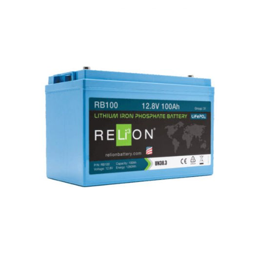 RELiON RB100 12.8V 100Ah LiFePO4 Battery - Hazmat