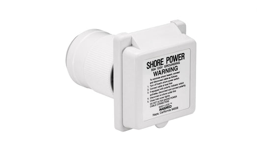 Marinco 6351EL-B 50A 125V Square Power Inlet White