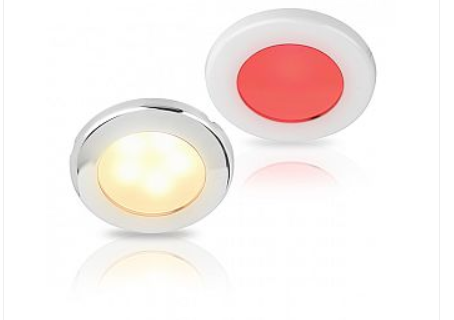 Hella Marine - 2JA 015 247-127 - LED DOWNLIGHT EUROLED75 12V WARM WHITE RED SCREW MOUNT - SS RIM