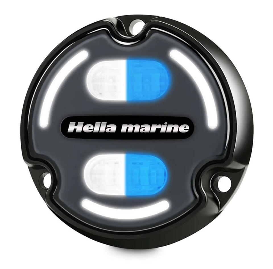 Hella Marine - 2LT 016 147-001 - APELO2 White/Blue Light - 3000 Lumen/30W - Hard Anodised Alu - Charcoal Lens - Sleeved Carton