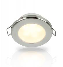 Hella Marine - 2JA 958 109-627 - LED DOWNLIGHT EUROLED 75 24V WARM WHITE SPRING MOUNT - POLISHED 316 S/S RIM BULK