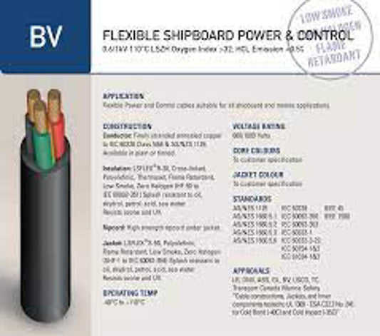 Tricab - BVA-PAXD/3C6BK - 3x6mm2 SHF-1 0.6/1KV 90C IEC 92-350 IEC60332-3-22 IEEE-45 LSZH TACW (RE,BK,EA)