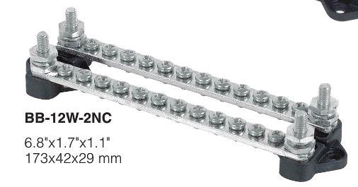 BEP - BB-12W-2NC - BUSBAR 2X12WAY DBLE STUD NO CVRS MC6