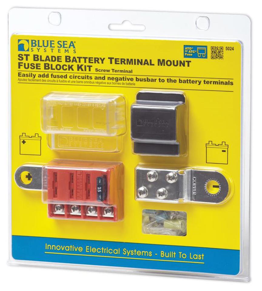 Blue Sea Systems - 5024-BSS - FUSE BLOCK STBLADE BUS BAT TERM KIT