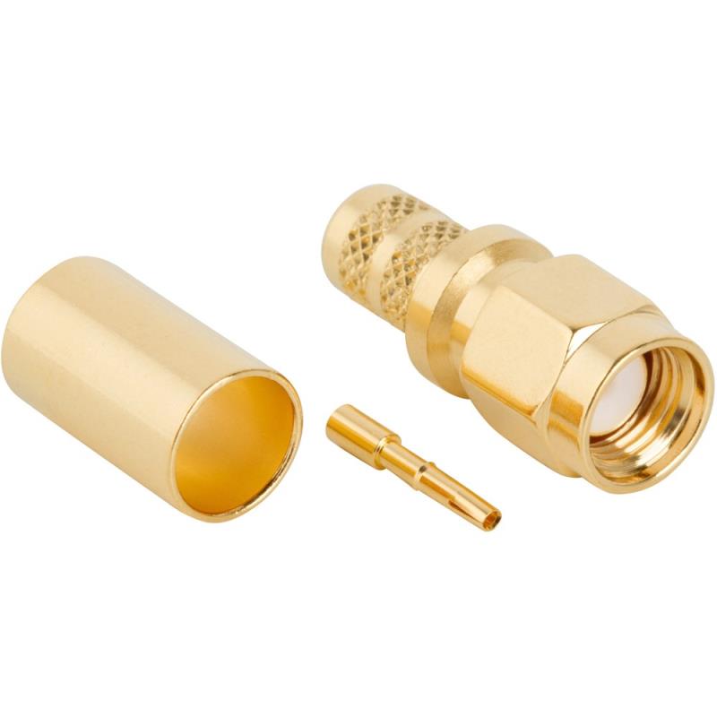 Amphenol - 132231RP - RF Connector, SMA Straight Crimp Plug for RG-8X, LMR-240, 50 Ohm, Reverse Polarized