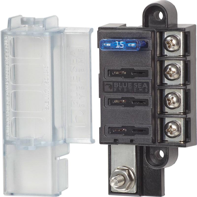 Blue Sea Systems - 5045-BSS - FUSE BLOCK ST BLADE MINI 4 CIRCUIT