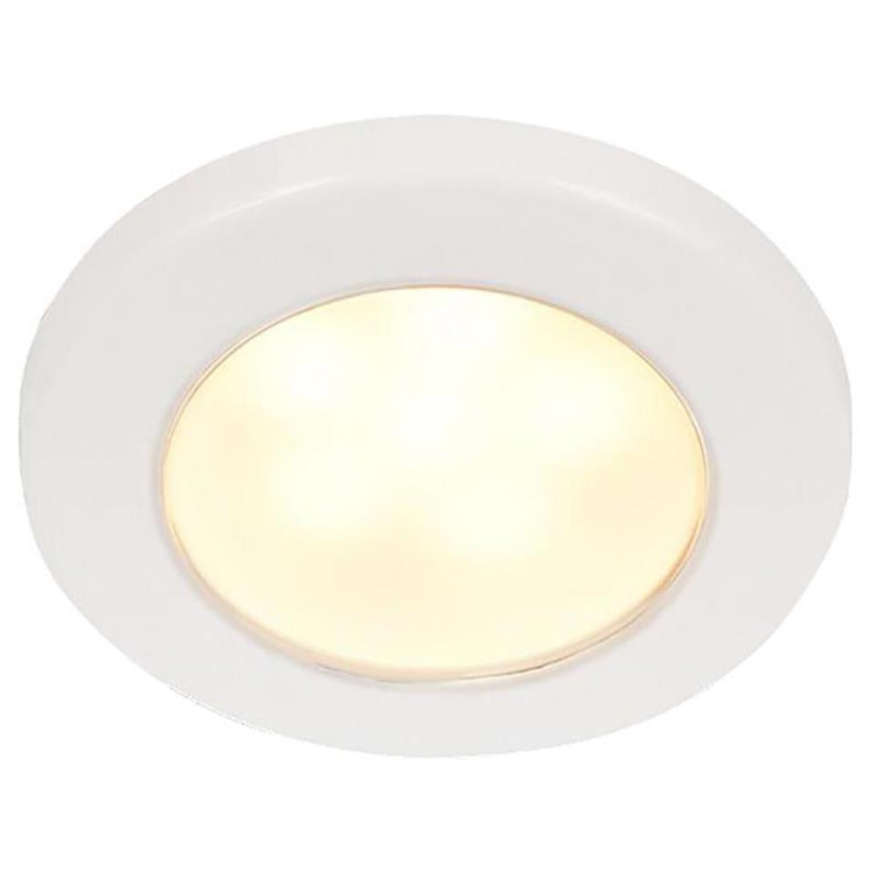 Hella Marine-2JA 958 109-117-LED DOWNLIGHT EUROLED 75 24V WARM WHITE SCREW MOUNT - WHITE PLASTIC RIM BULK