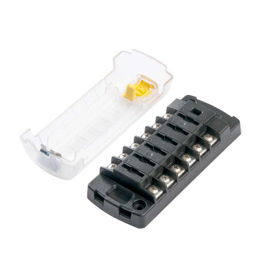 Blue Sea Systems - 5035-BSS - FUSE BLOCK STB 6CIRC IND W/COVER
