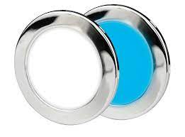 Hella Marine - 2JA 958 340-117   - EUROLED 95 GEN2, WHITE/BLUE LIGHT & 316SS RIM, ROUND