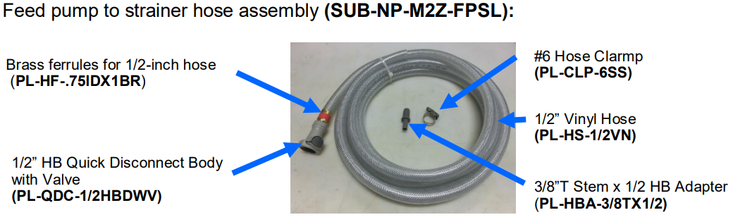 Spectra Watermakers - SUB-NP-M2Z-FPSL - NP MK-IIZ FP-TO-STR HOSE ASSM. LONG