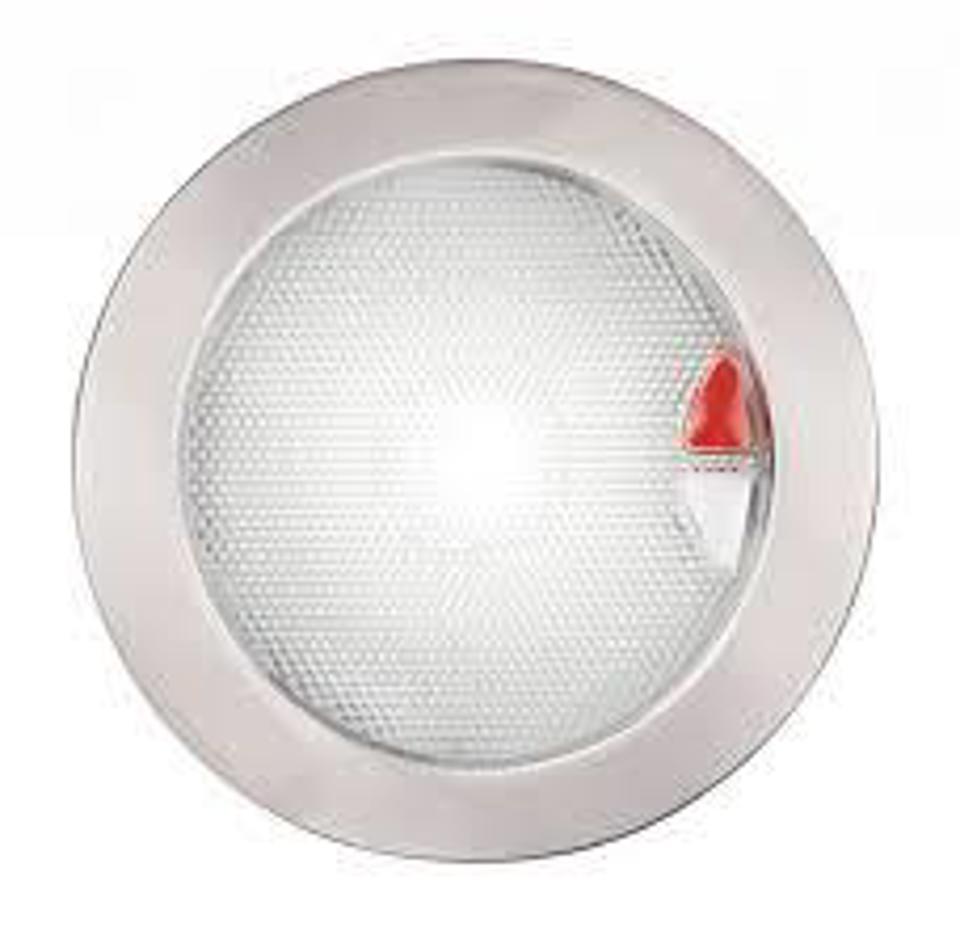 Hella Marine-2JA 980 630-511-LED DOWNLIGHT EUROLED 150 9-33V ON/OFF TOUCH WHITE WHITE SPACER - POLISHED 316 S/S RIM