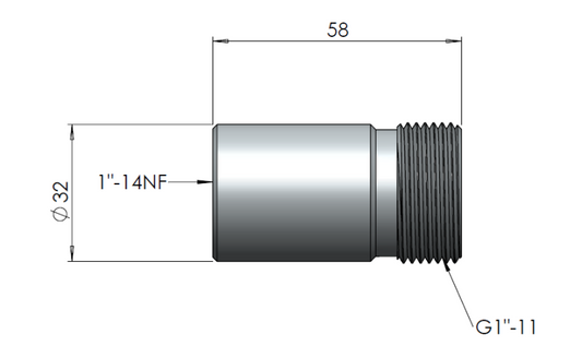 Scan-Antenna - 10000-460 - 1"-11/1"-14 ADAPTER CHROME