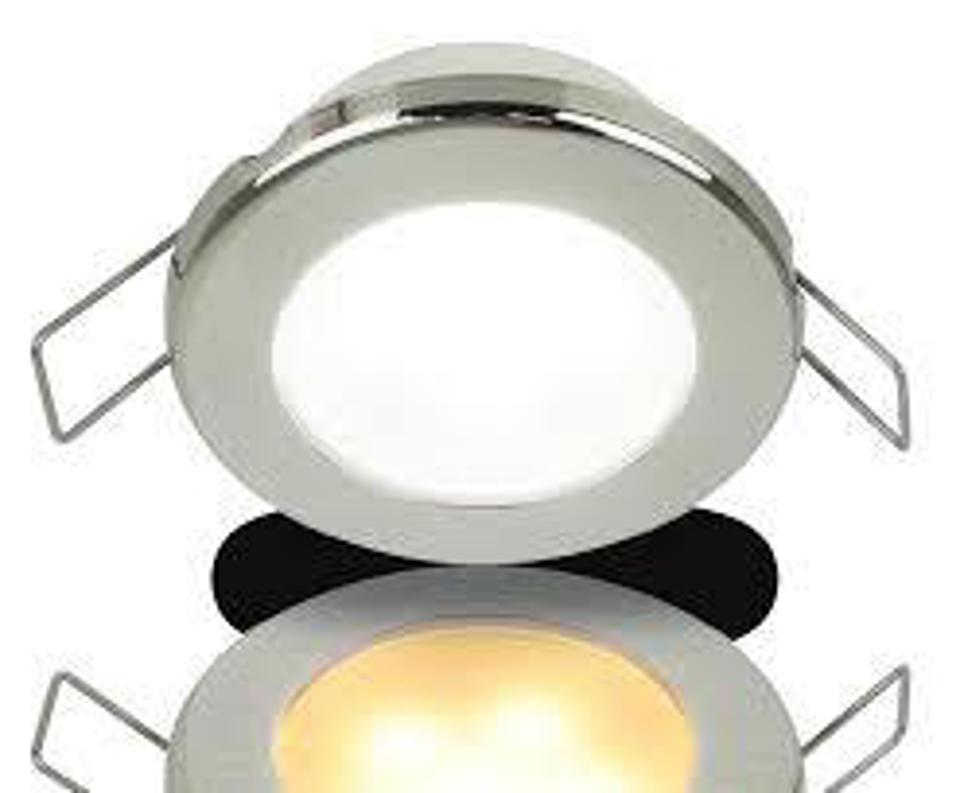 Hella Marine-2JA 958 109-521-LED DOWNLIGHT EUROLED 75 12V WARM WHITE SPRING MOUNT - POLISHED 316 S/S RIM