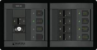 Blue Sea Systems - 1193-BSS - Panel 360 120VAC 5pos w/ELCI Main 30A FR H