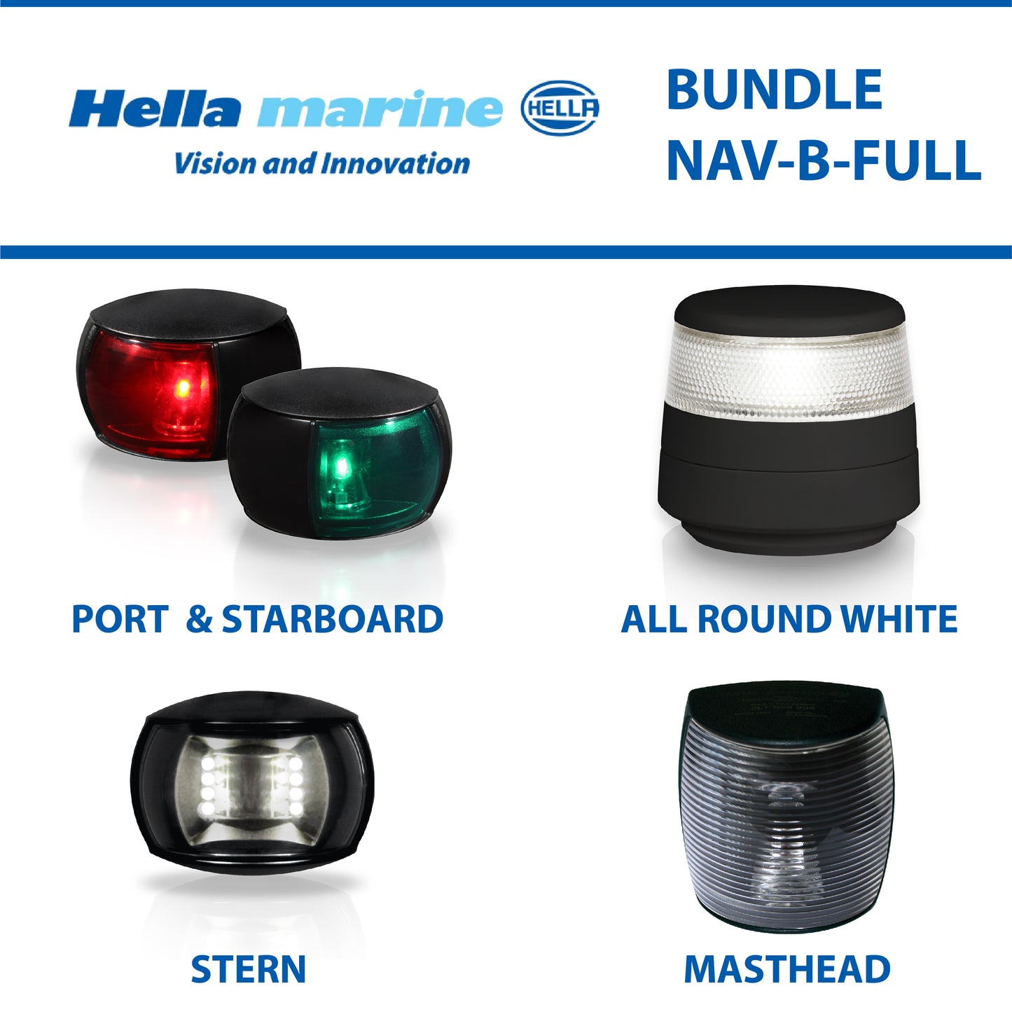 Hella Marine - LED Navigation Light Bundles - Full Set
