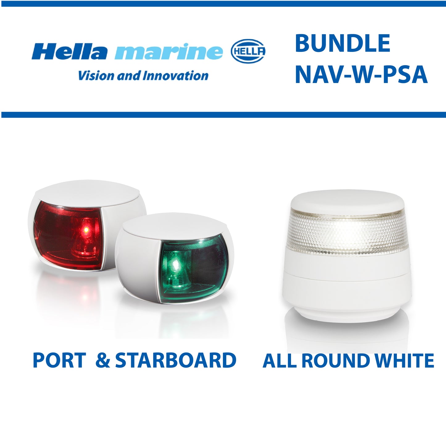 Hella Marine - LED Navigation Light Bundles - Port | Starboard | All Round White / Anchor
