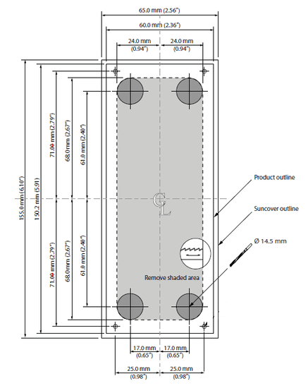 Simrad OP50 wired remote controller. (Landscape mount)