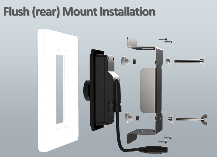 Simrad OP50 wired remote controller. (Portrait mount) 000-12364-001 flush mount installation