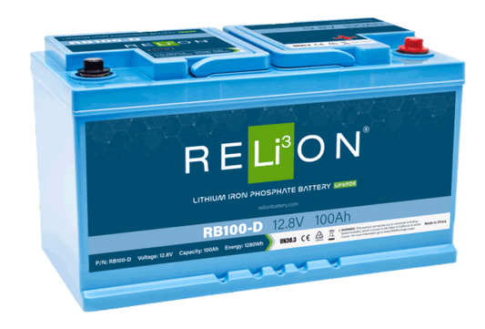 RELiON - RB100-D - 12.8V 100AH DIN 4SC LIFEPO4, HAZMAT