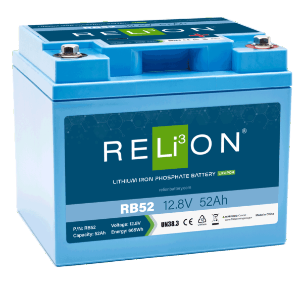 RELiON - RB52 - 12V 52Ah Lithium Deep Cycle Battery