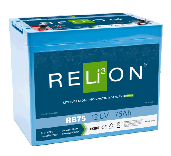 RELiON - RB75 - 12V 75Ah LiFePO4 Battery