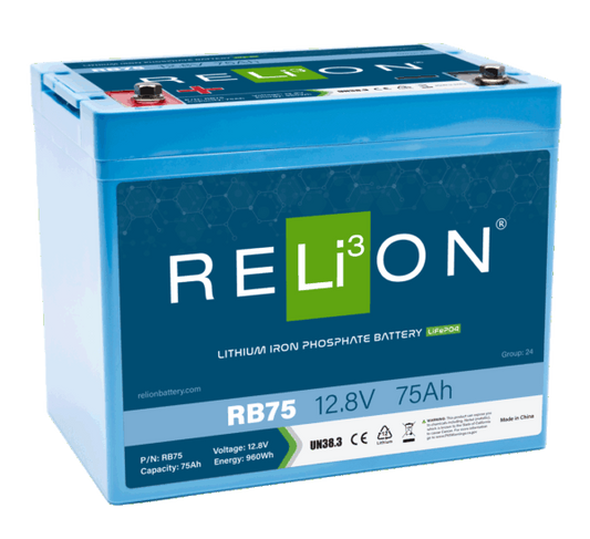 RELiON - RB75 - 12V 75Ah LiFePO4 Battery