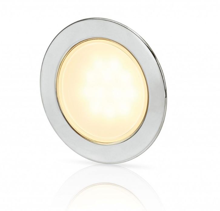 Hella Marine - 2JA 958 340-027 - EUROLED 95 GEN2, 12/24V DC, WARM WHITE LIGHT & 316SS RIM, ROUND